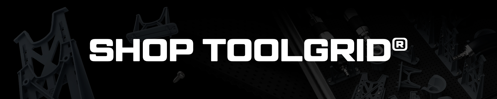 shop toolgrid banner on a dark background with toolgrid holders